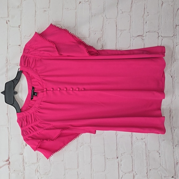 Zac & Rachel Tiered Sleeve Button Front Blouse Women’s Plus Size Top 2x - Picture 2 of 13